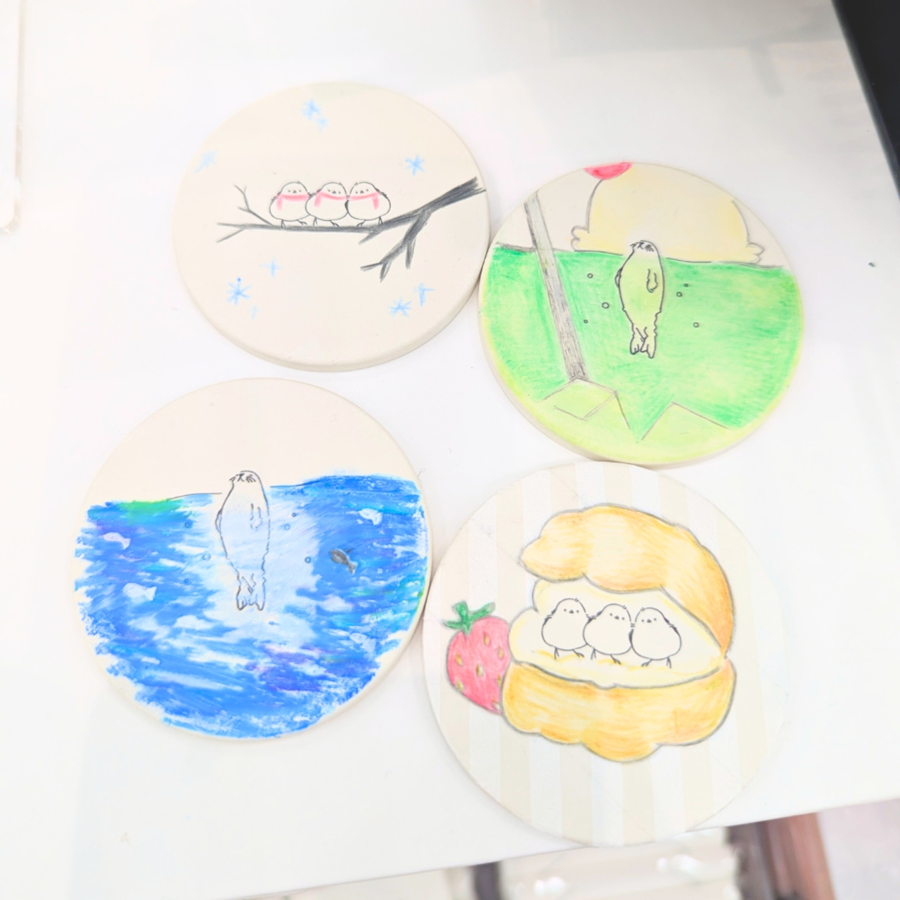 White Animal Paper Magnets