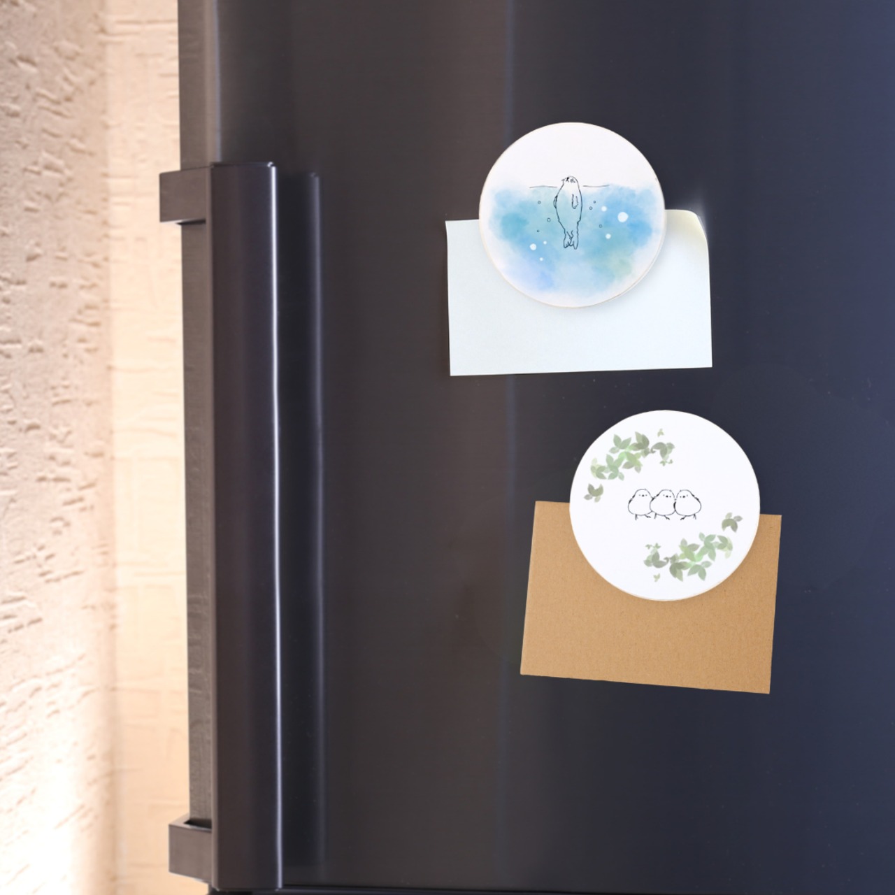 White Animal Paper Magnets